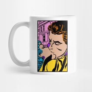 Comic Couple Smooches Mug